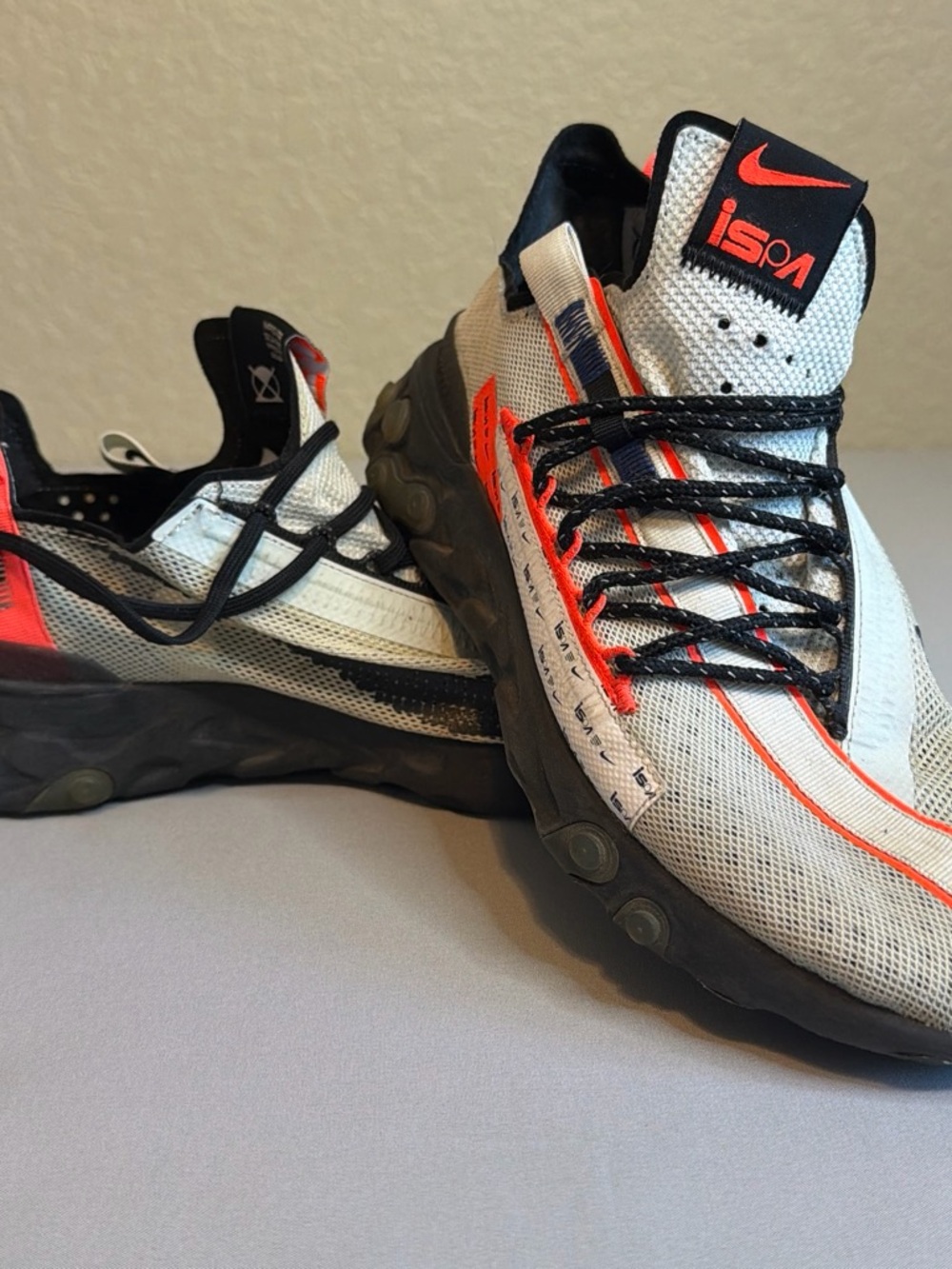 Nike ISPA Men’s Sneakers — White, Black & Orange
